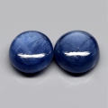 Bild 2 von 1.87 ct. Perfektes Paar runde dunkelblaue 5 mm Blue-Star Sternsaphire