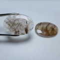 Bild 1 von 30.54ct ! Schönes Paar ovale 26.4 x 18.1  mm Rutil Quarze