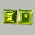 1.74 ct. Tolles Paar Grüne 5.9 mm Pakistan Karree Peridot Edelsteine