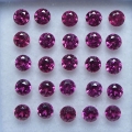 3 ct VVS! 25 pieces round pink- violet 2.7 mm Rhodolite Garnet Gems. Ravashing color!