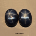 2.65 ct Perfect Pair of oval 7 x 5 mm Blue Star Sapphires