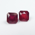 2.70 ct. Fine Pair of Blood Red 6 x 6 mm Mozambique Octagon Rubies