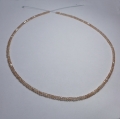 Beiger Saphire string 71 ct with circular disks Ø 3 mm 42 cm length