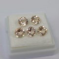 3.44 ct 5 pieces Eye Clean round 6.0 mm Light Pink Morganite Gemstones