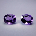 3.78 ct Beautiful Pair of oval 9 x 7 mm Amethysts from Bolivia