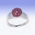 Bild 2 von 925 Silber Ring mit echtem 8 x 9 mm Mosambik Cabochon Rubin GR 56 (Ø 17.8 mm)