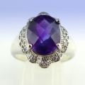 Bild 2 von Eleganter 925 Silber Ring mit Brasilien Amethyst  GR 57 (Ø18.2 mm)