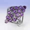 Toller 925 Silber Ring mit echten Brasilien Amethyst Edelst.  GR 54,5 (Ø17,5 mm)