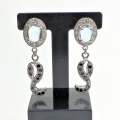 Fine 925 Silver Earrings with genuine Topaz & Spinel Gemstones