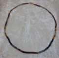 Rubin-Saphir-Smaragd Collier mit vergoldeten Silberkugeln