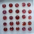 1.8 ct. 25 pieces round red  2.4 - 2.6 mm Rhodolite Garnet Gems. 