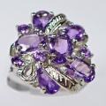 Bild 2 von Eleganter 925 Silber Ring mit Brasilien Amethyst Edelsteinen, GR 57 (Ø 18,2 mm)