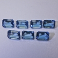 Bild 1 von 8.80 ct VS!  7 Stück 7 x 5 mm Brasilien London Blue Topas Baguettes