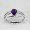 Bild 2 von Enchanting 925 Silver Ring with Dark purple Amethyst, Size 9 (Ø19 mm)