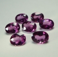 7.15 ct. 7 pieces red purplish oval 7 x 5 mm Rhodolite Garnet Gems.