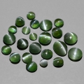 2,07 ct 23 pieces unheated. Green 1.8 - 3.9 mm Alexandrite Cat's Eye, 100% nat.