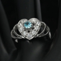 Bild 3 von 925 silver Ring with genuine Blue Cambodia Zircon Gemstone SZ 6.25 (18..2mm)