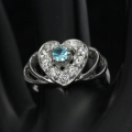 Bild 3 von 925 Silber Ring mit echtem Blauen Kambodscha Zirkon Edelstein GR 57