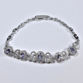Bild 2 von Beautiful 925 Silver Bracelet with genuine oval Tanzanite Gemstones, 190 mm
