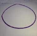 Blue violet Saphire string 72 ct with circular disks Ø 3 mm 42 cm length