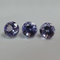 2.63 ct.  VVS ! 3 Stück feine runde 5.5 mm Tansanit / Tanzanite Edelsteine