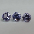 2.63 ct.  VVS ! 3 Stück feine runde 5.5 mm Tansanit / Tanzanite Edelsteine