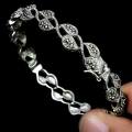 Bild 3 von Magnificent 925 Silver Bangle with Vietnam Marcasite Stones 
