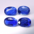 3.96 ct. 4 pieces oval Royal Blue 7 x 5 mm Kyanite Gemstones. Rar!