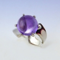 925 Silber Ring mit großem echten Bolivien Amethyst GR 54,5 ( Ø 17,5 mm)