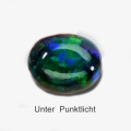 Bild 1 von 2.45 ct. Black oval  10 x 9 mm Multi-Color Ethiopia Opal Cabochon