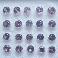 1.50 ct. 20 Stück unbeh.violette runde 2.5 mm Brillantschliff Burma Spinelle