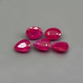 4.25 ct. 5 piece unheated Tanzania Rubies, Oval & Pear Facet