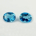 Bild 1 von 4.29 ct. VVS! Edles Paar ovale 9 x 7 mm Brasilien Swiss Blue Topase