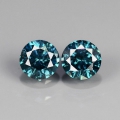 0.32 ct  Erlesenes Paar runde 3.5 mm Fancy Blue Brillanten SI-2
