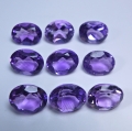 15.86 ct .  9 Stück feine ovale 9 x 7 mm Bolivien Amethyste