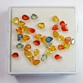 6.17 ct. 36 pcs fine 5x4 mm Tanzania Multi Color Sapphire Gems, Pear Facet