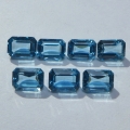 Bild 1 von 8.77 ct VS!  7 Stück 7 x 5 mm Brasilien London Blue Topas Baguettes