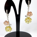 Bild 2 von Great 925 Silver Flower Design Earrings with white Cubic Zirconia Stones