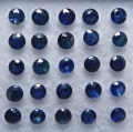 1.8 ct. 25 pieces blue round  2 mm Sapphire