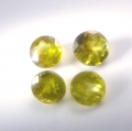 Bild 1 von 0.98 ct. 4 Natürliche runde gelblich grüne 4 mm Madagaskar Titanit Sphen