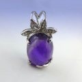 Schicker 925 Silber Anhänger mit echtem Bolivien Cabochon Amethyst