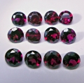 7.90 ct. 12 pieces noble Pink- Violet 5 mm Rhodolite Garnet Gems