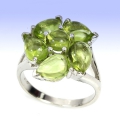 Bild 1 von Hübscher 925 Silber Ring mit Peridot Edelsteinen GR 50,5 (Ø 16,2 mm)