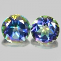 1.64 ct  Lupenreines Paar 6.0 mm Mystic Blue Quarze aus Brasilien