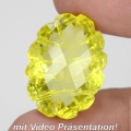 27.85 ct. RAR! Fantastischer großer nat. 22 x 16 mm Brasilien Lemon Citrin Quarz