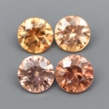 2.43 ct. 4 pieces fine round unheated. 4.5 - 5.0 mm Tanzania Zircons