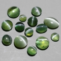  2,07 ct 14 pieces unheated. Green 2.2 - 4.4 mm Alexandrite Cat's Eye, 100% nat.