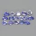 4.01 ct 16 pieces fine Light Blue Violet Tanzanite Gems, Pear Facet 