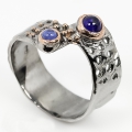 Bild 1 von Unicum! 925 Silver Fine Art Designer Ring with genuine Sapphires SZ 9.25 (Ø 19,2mm)