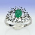 Feiner 925 Silber Ring mit echtem 0.55 ct. Smaragd  GR 56 (Ø 17,8 mm)